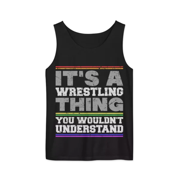 Its a wrestling thing dyed tank top black front 6959bc4685194